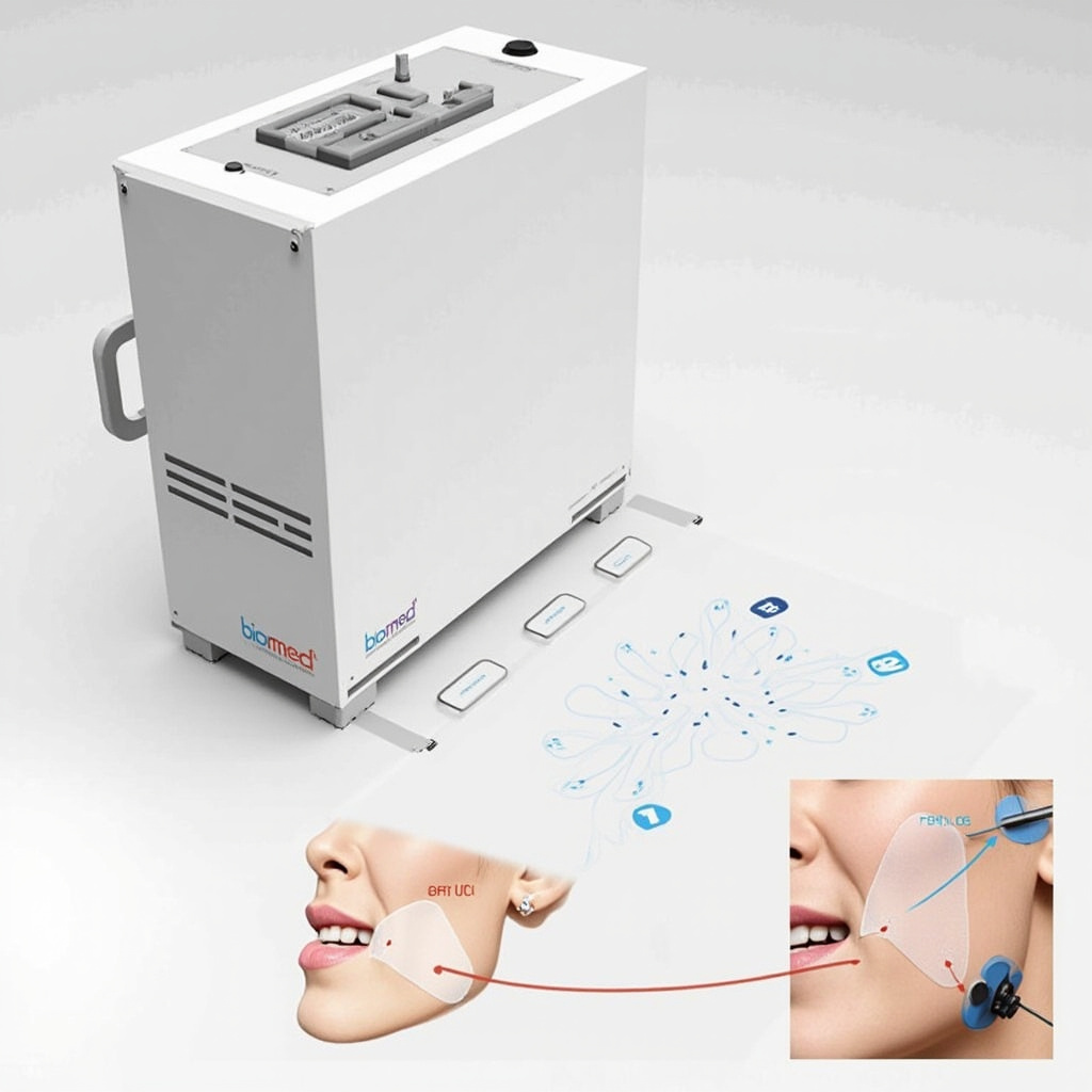 BioMed TENS therapy system with jaw-specific electrode pads