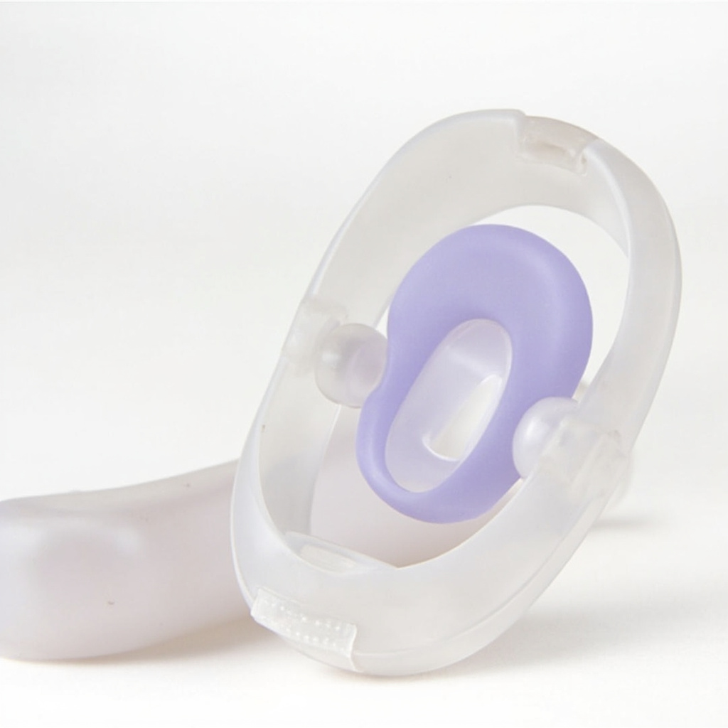 Intraoral jaw massager made of medical-grade silicone being used inside mouth