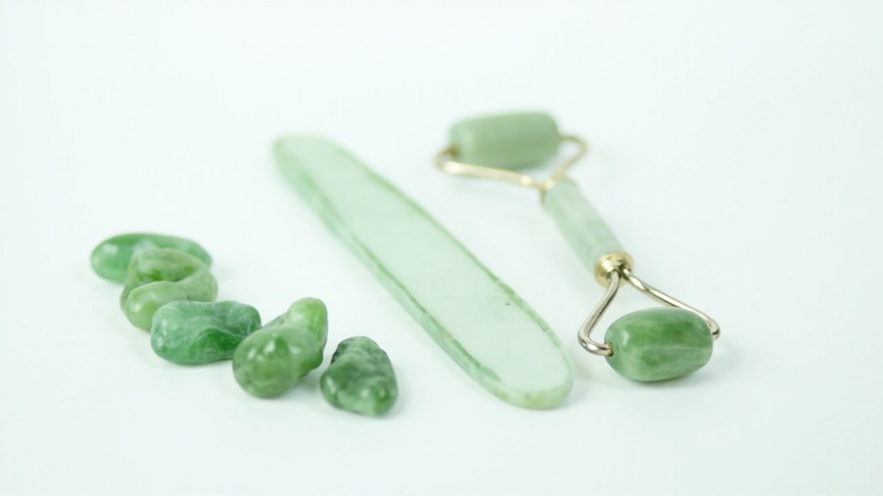 Jade roller and gua sha tool for manual jaw and facial massage