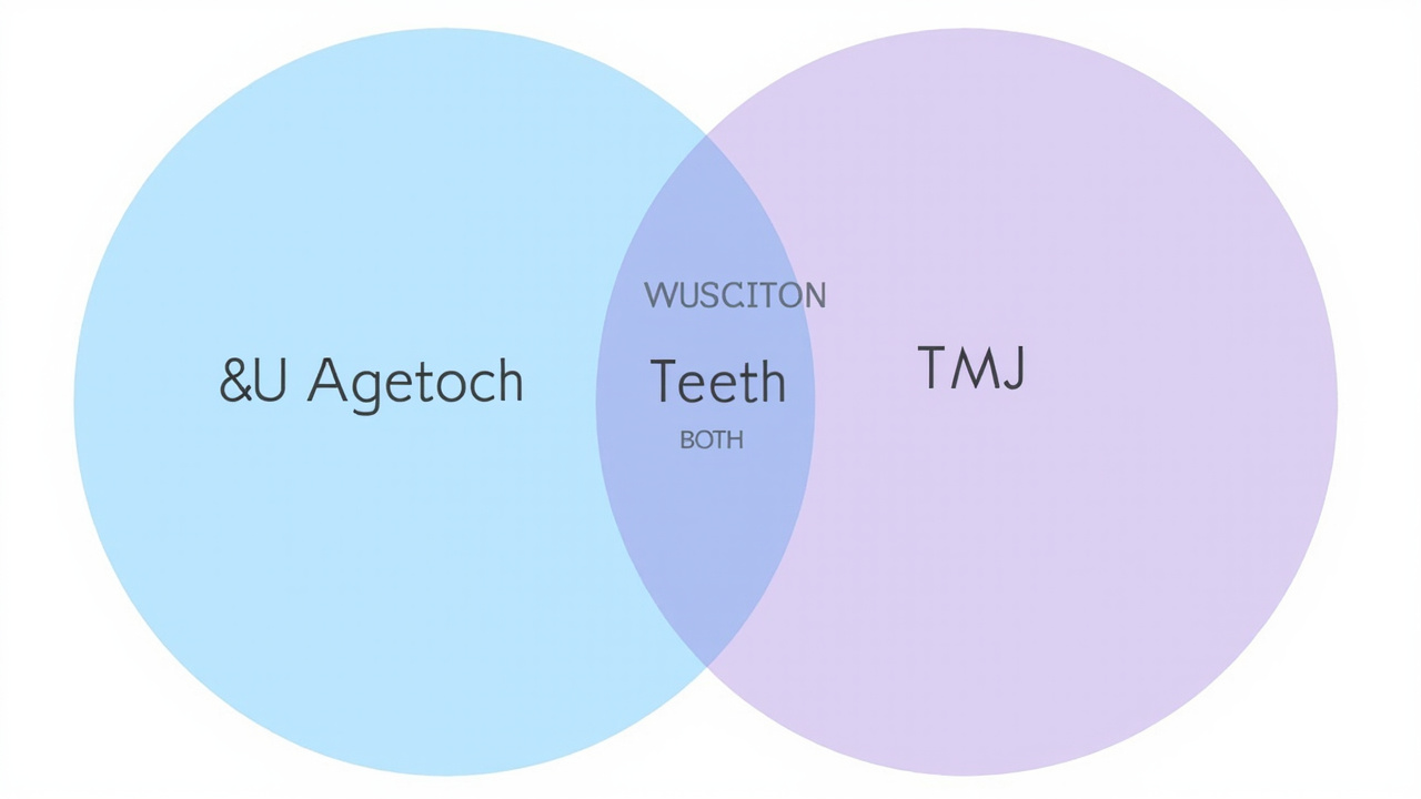 Flowchart showing how wisdom tooth problems can contribute to TMJ pain and vice versa, illustrating the interconnected relationship