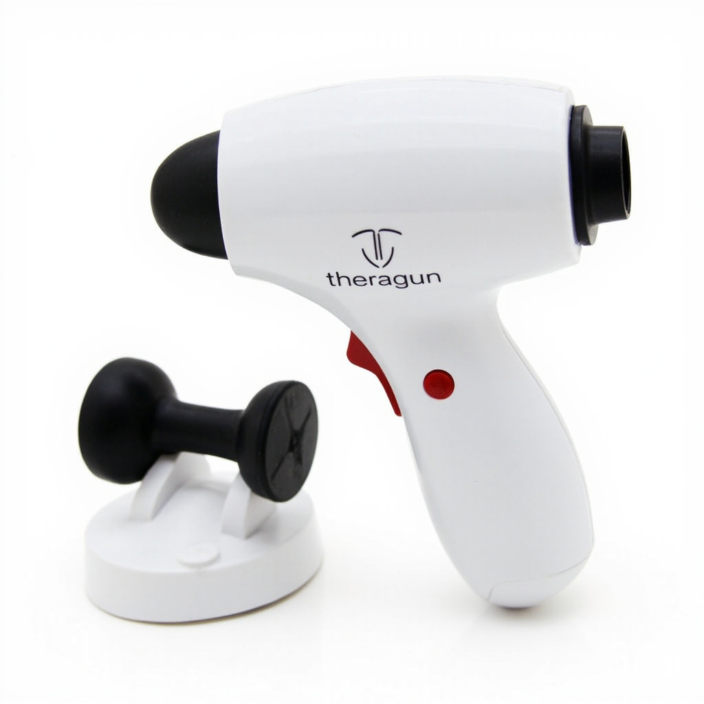 Theragun Mini with wedge attachment for jaw massage